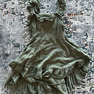 Joyfolie Sage Green Ruffle Dress